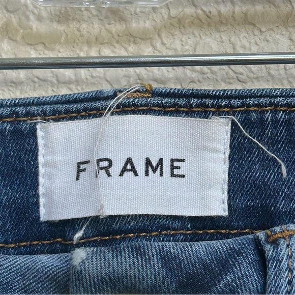 FRAME Women’s Le Crop Mini Boot Blue Stretch Denim Cropped Bootcut Jeans 28 - Picture 5 of 8
